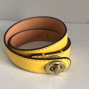 Brand new Coach leather yellow wrap bracelet